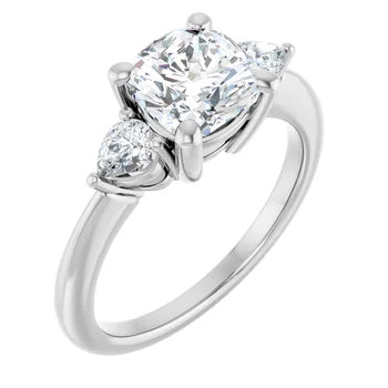 Pear-Accented Engagement Ring (Customized)