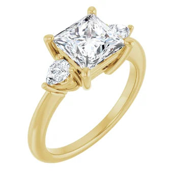 Pear-Accented Engagement Ring (Customized)