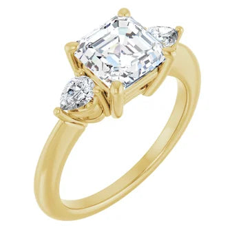 Pear-Accented Engagement Ring (Customized)
