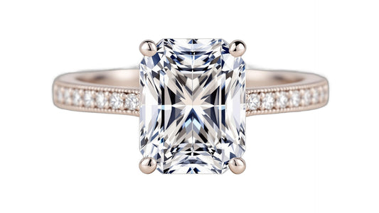 Milgrain Diamond-Accented  Engagement Ring - Avani Collection