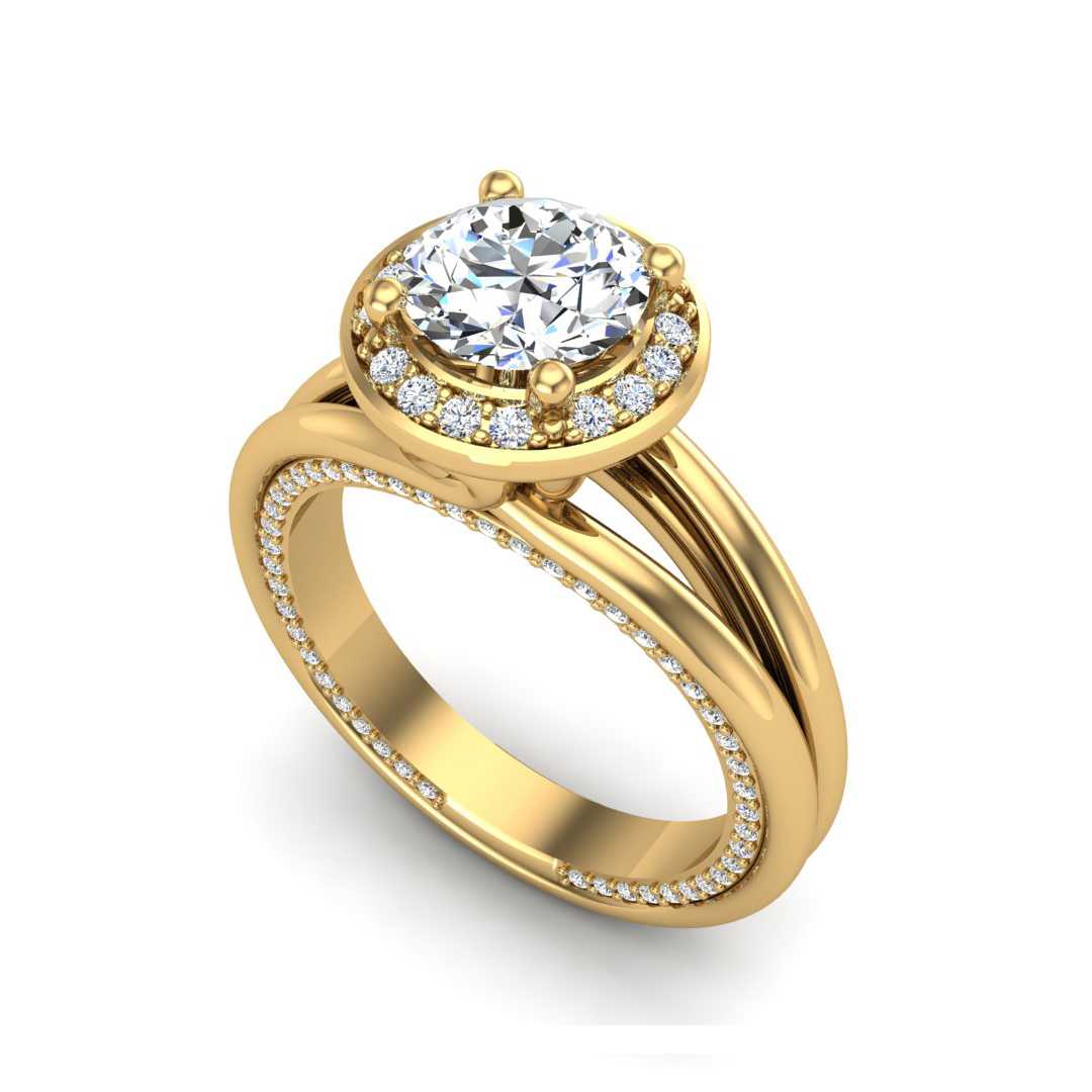 Two Become One Halo Engagement Ring