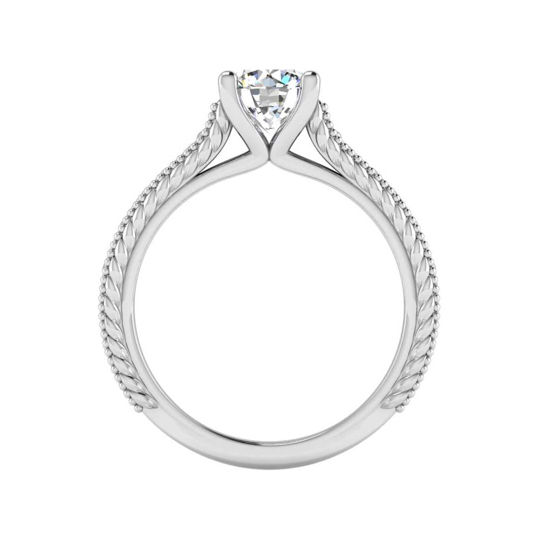 Vintage Detail Solitaire Engagement Ring