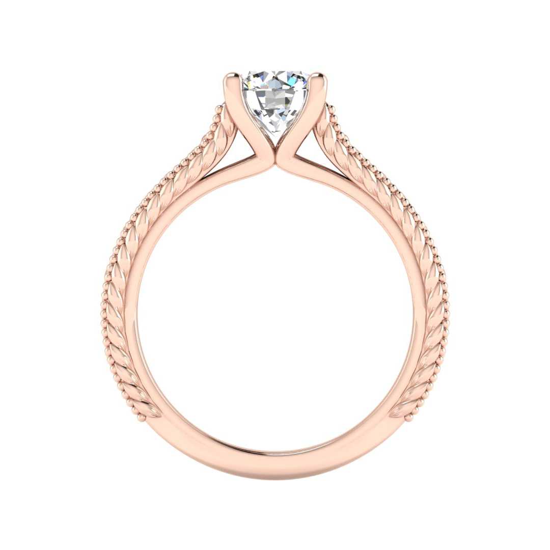 Vintage Detail Solitaire Engagement Ring