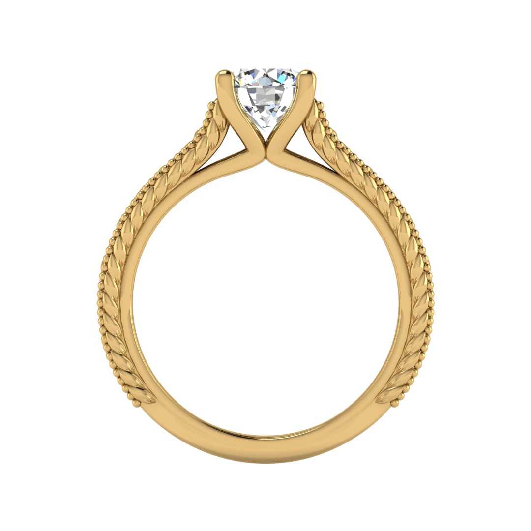 Vintage Detail Solitaire Engagement Ring