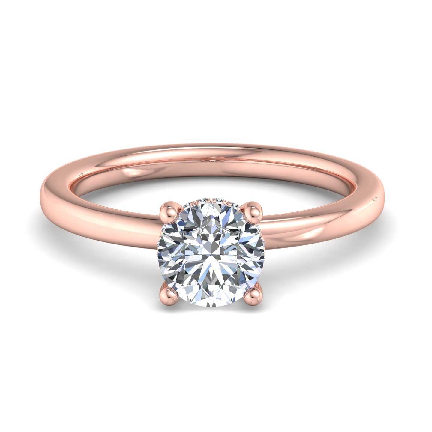Hidden Halo Solitaire Classic Engagement Ring