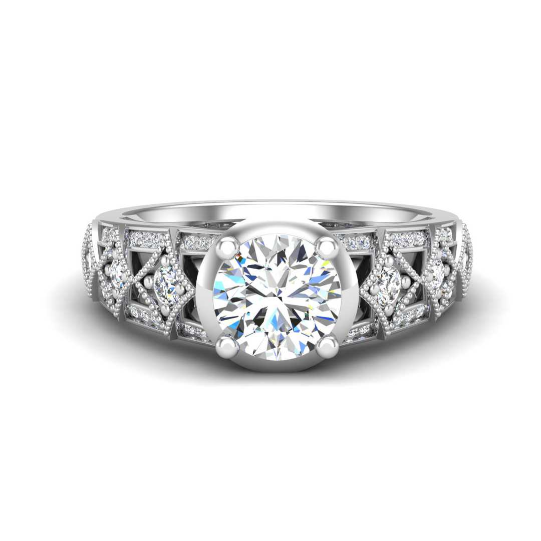 Vintage Design Custom Engagement Ring