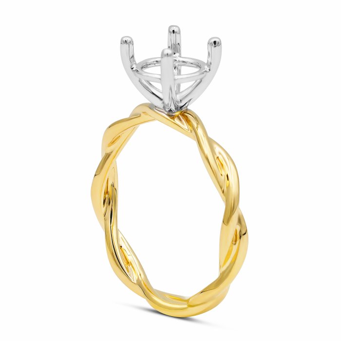 Twist Weave Solitaire Engagement Ring