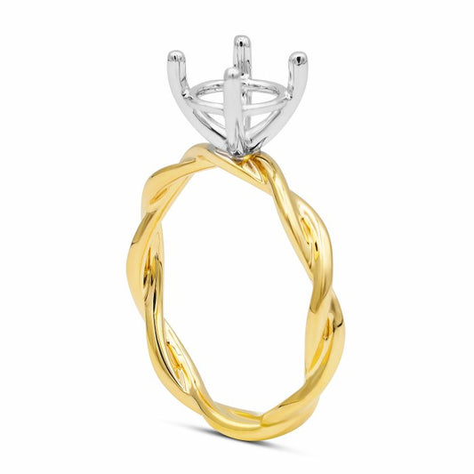 Twist Weave Solitaire Engagement Ring