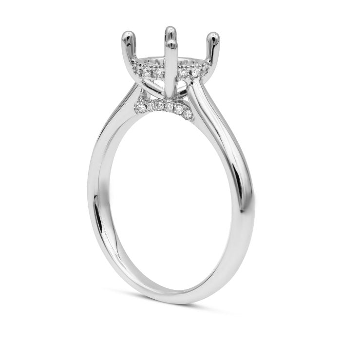 Hidden Halo + Bridge Engagement Ring