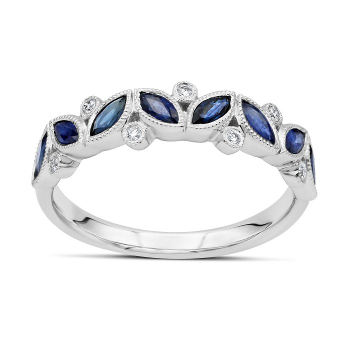 0.39ctw Diamond Floral Leaves Wedding Band