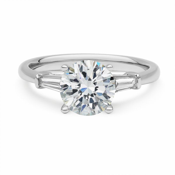 Tapered Baguette Accented Engagement Ring