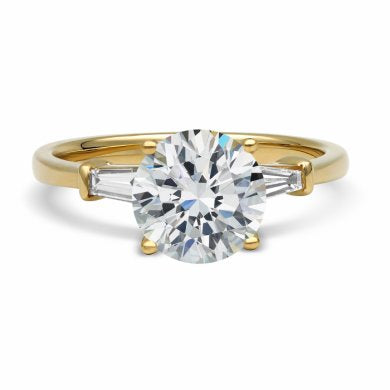 Tapered Baguette Accented Engagement Ring