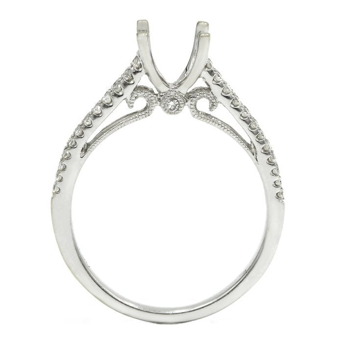 Double Row Accented Engagement Ring