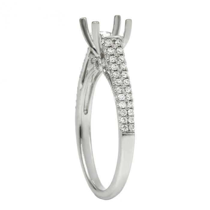 Double Row Accented Engagement Ring