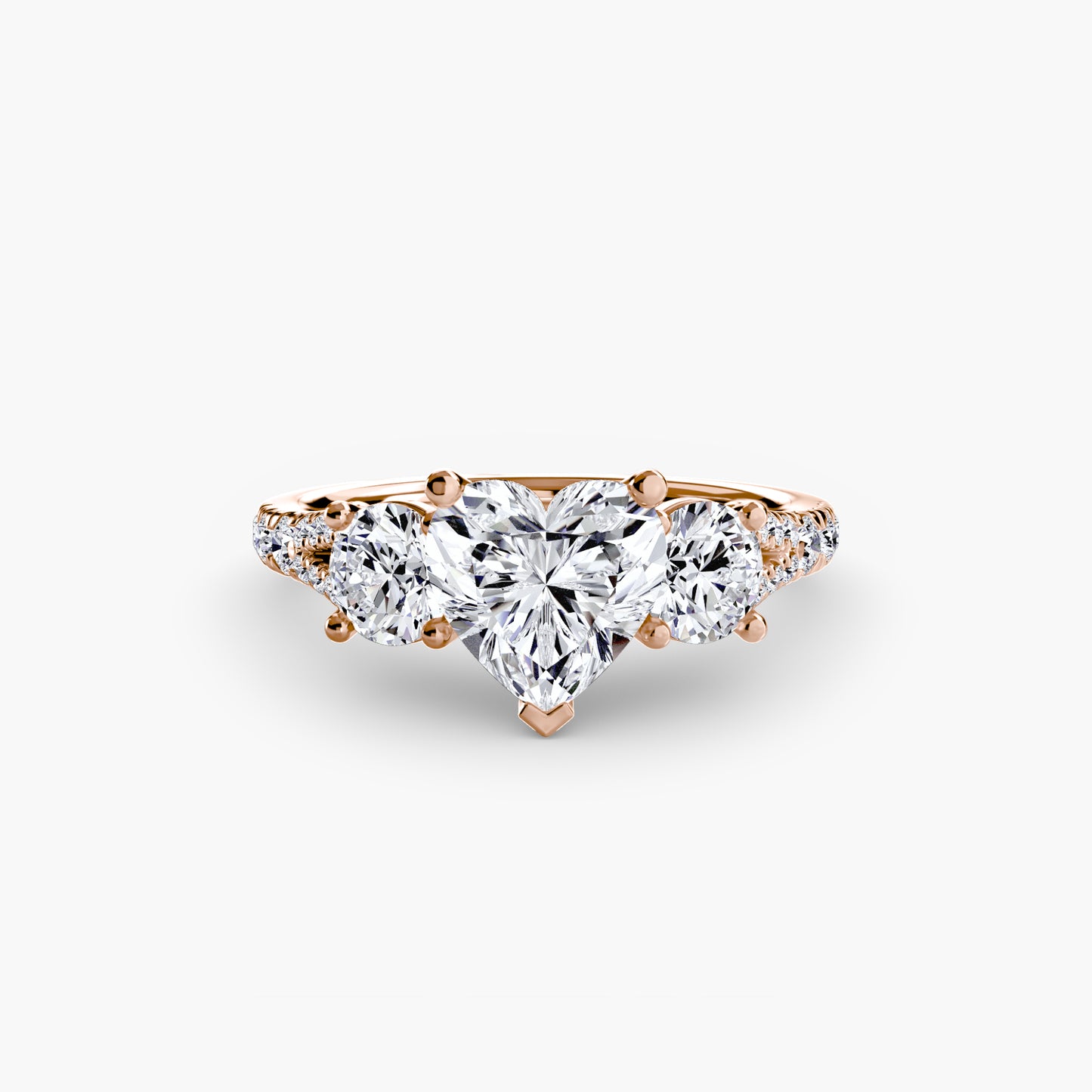 2.3mm | Pave-Accented Three-Stone Engagement Ring