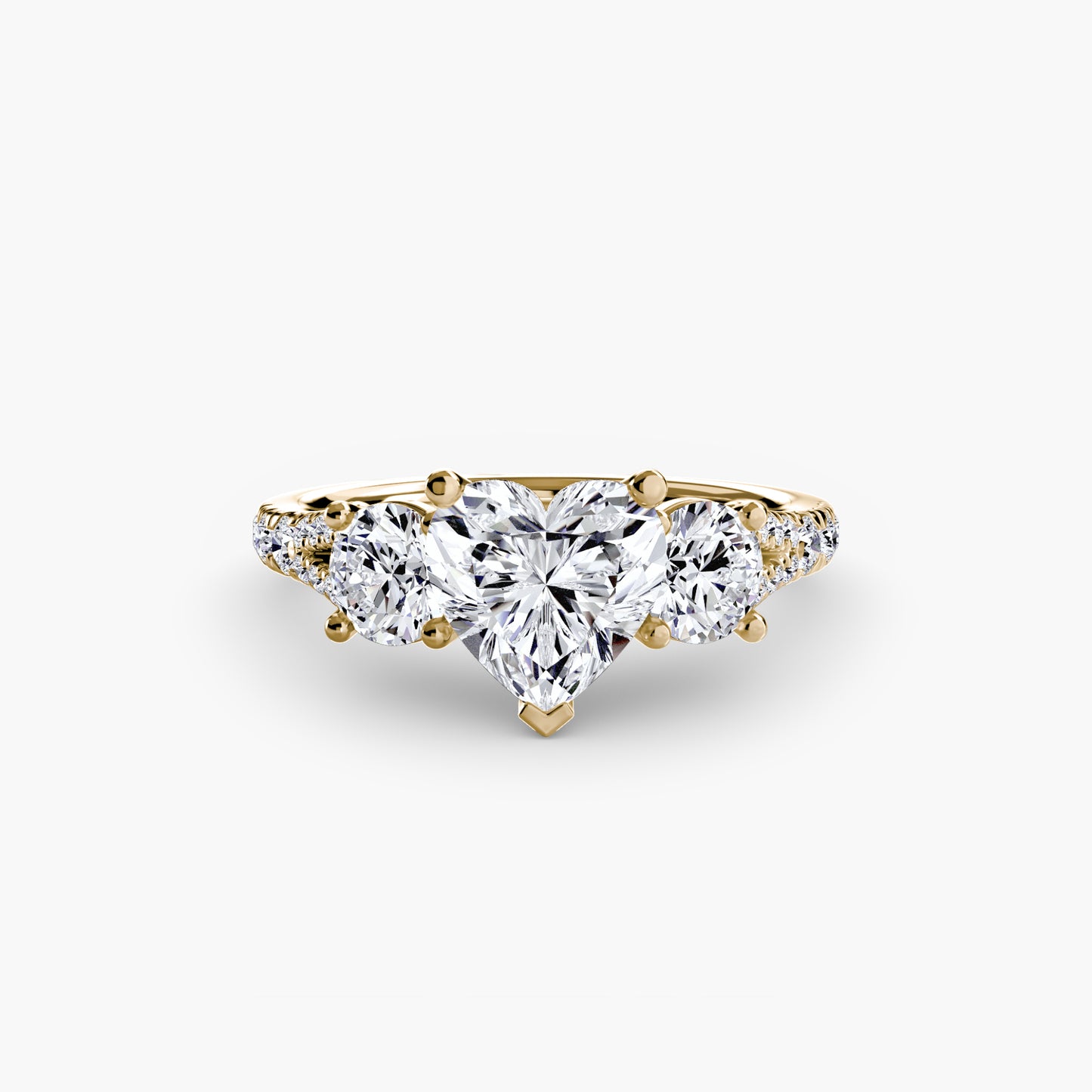 2.3mm | Pave-Accented Three-Stone Engagement Ring