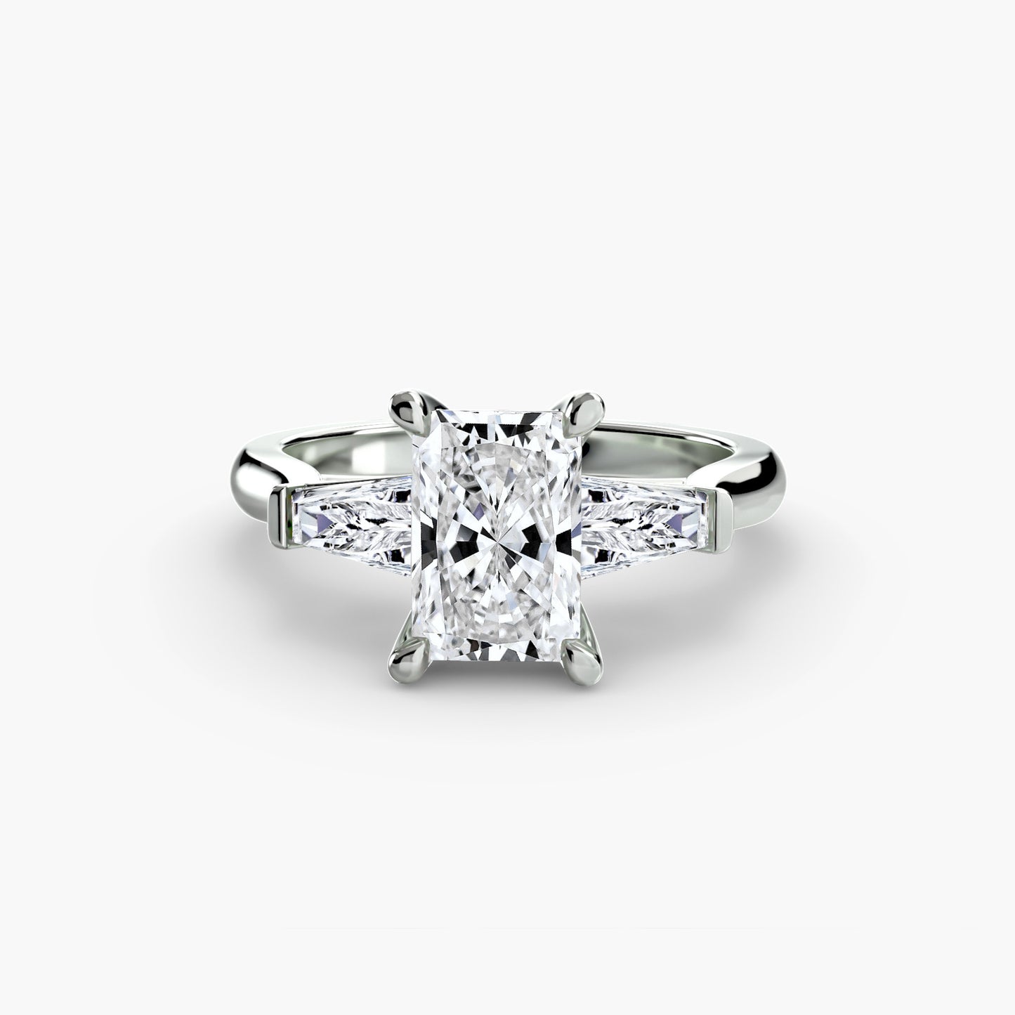 Tapered Baguette Three-Stone Engagement Ring