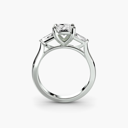 Tapered Baguette Three-Stone Engagement Ring