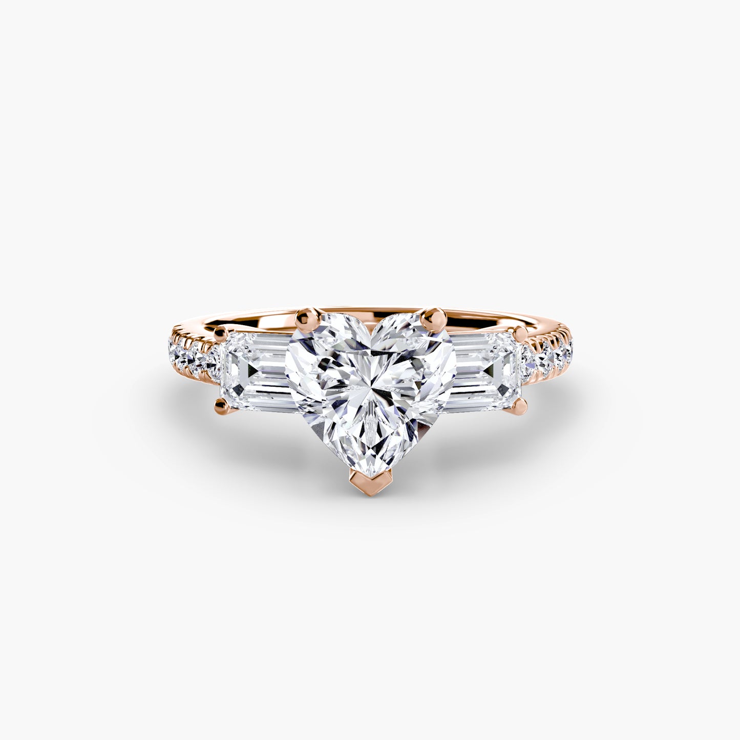 Three-Stone with Pavé Band Engagement RIng