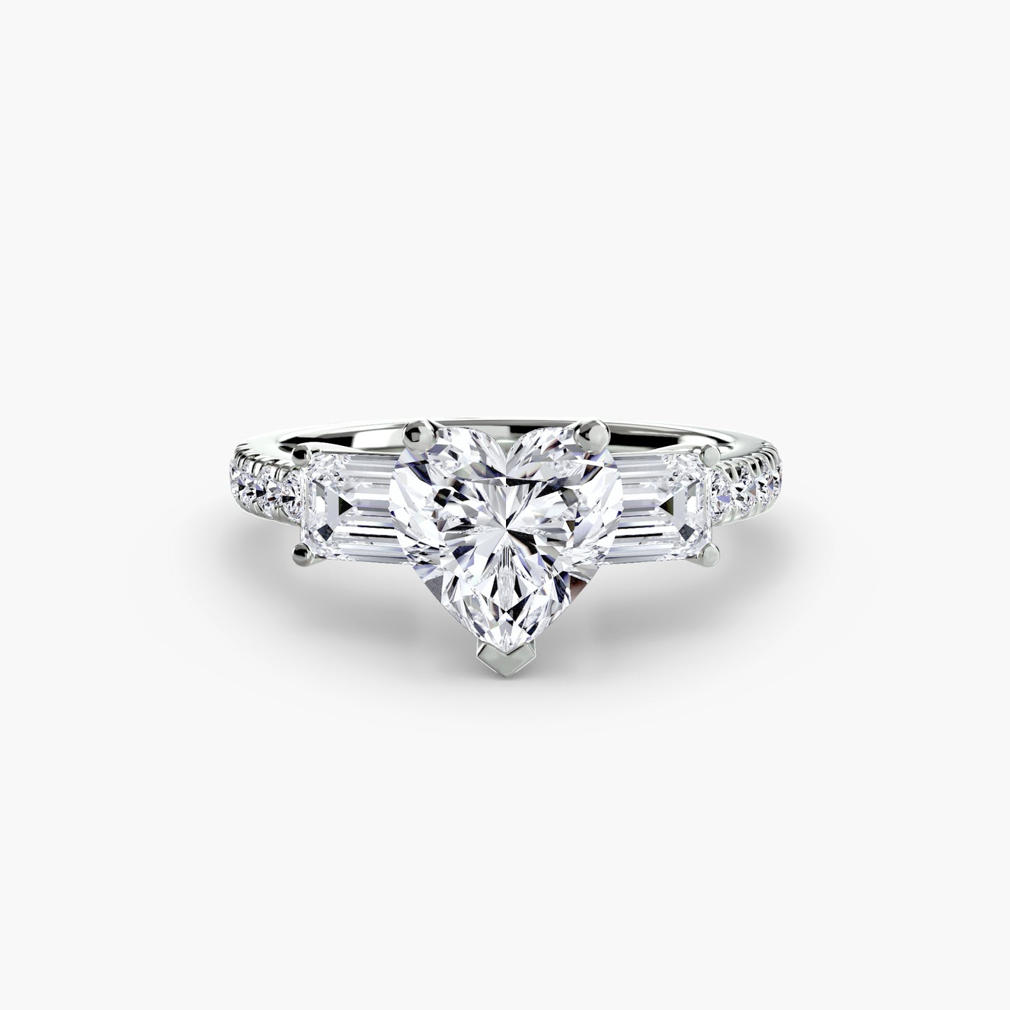 Three-Stone with Pavé Band Engagement RIng
