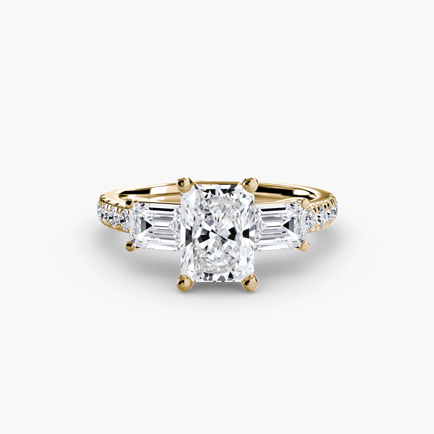 Three-Stone with Pavé Band Engagement RIng