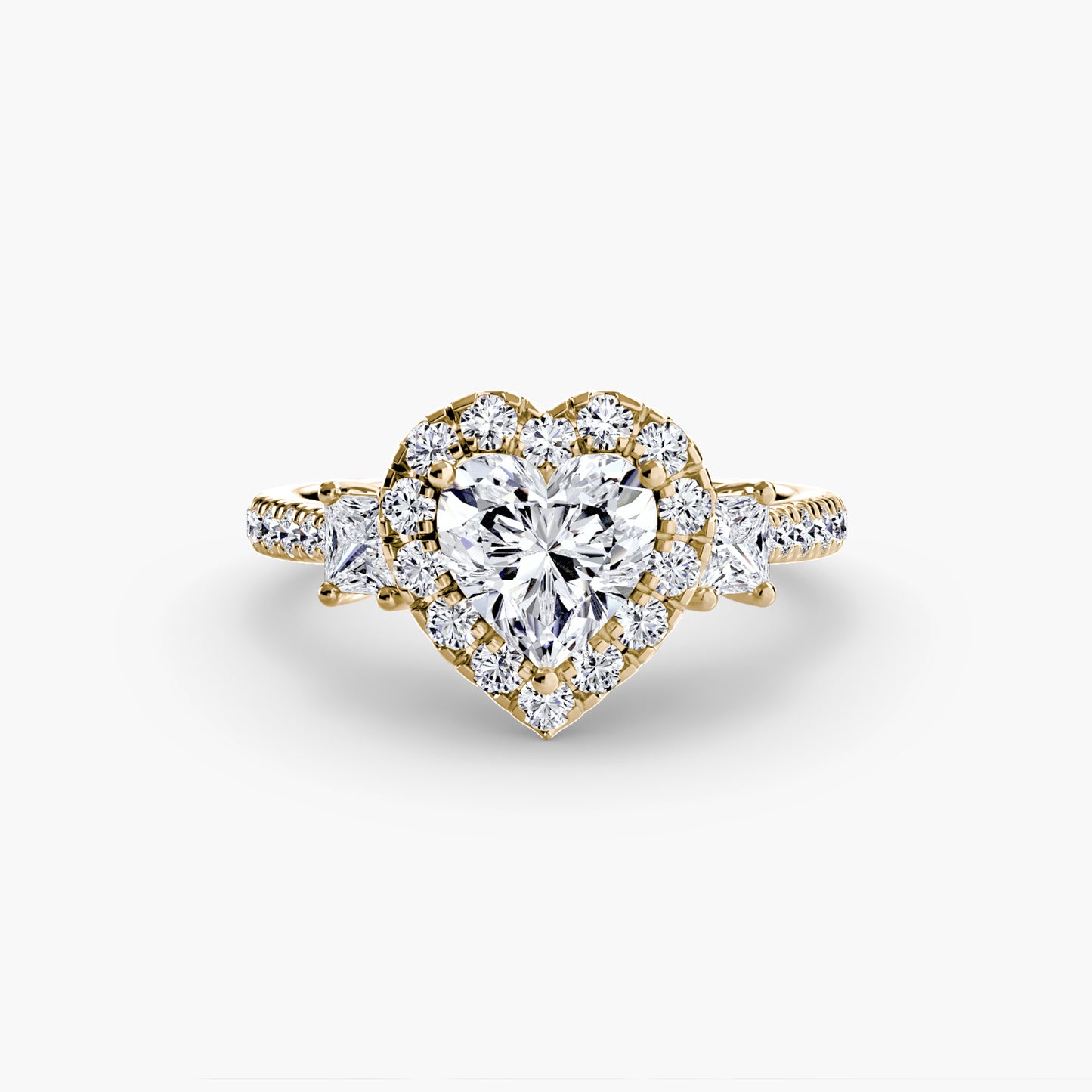 Three-Stone Accented Halo Ring