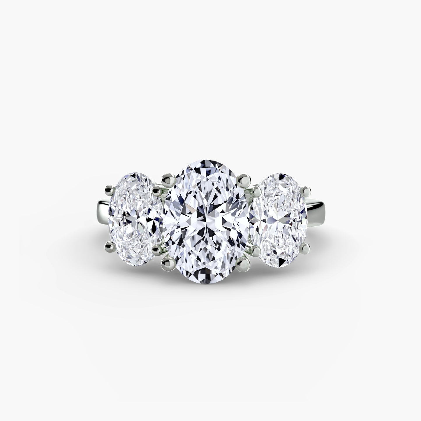 2.0mm | Oval Three Stone Engagement Ring