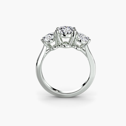 2.0mm | Oval Three Stone Engagement Ring