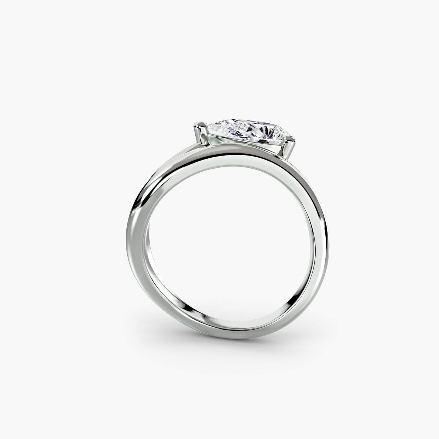 Double Wave Modern Engagement Ring