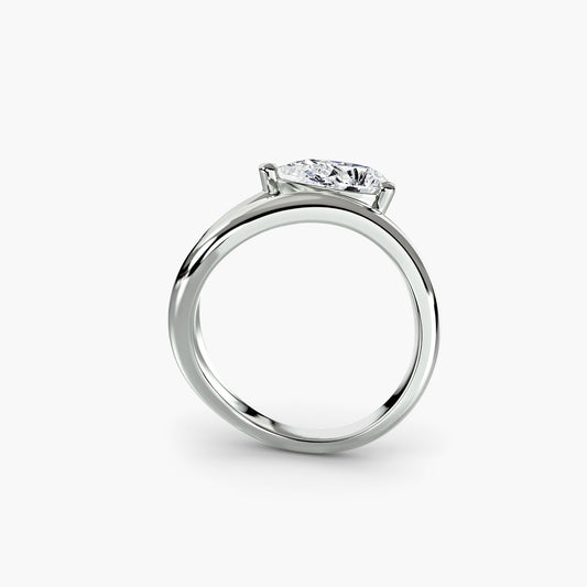 Double Wave Modern Engagement Ring