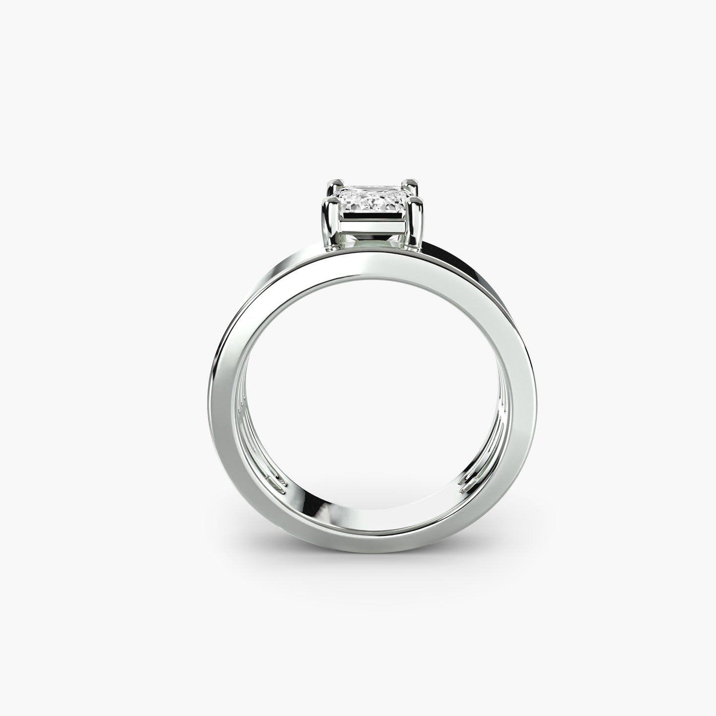 4mm | Thick Band Solitaire Ring