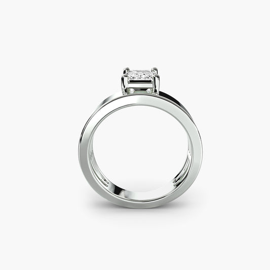 4mm | Thick Band Solitaire Ring