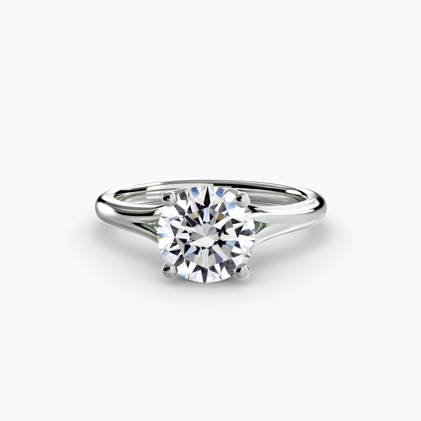 2.2mm | Cathedral Split Band Solitaire Engagement Ring