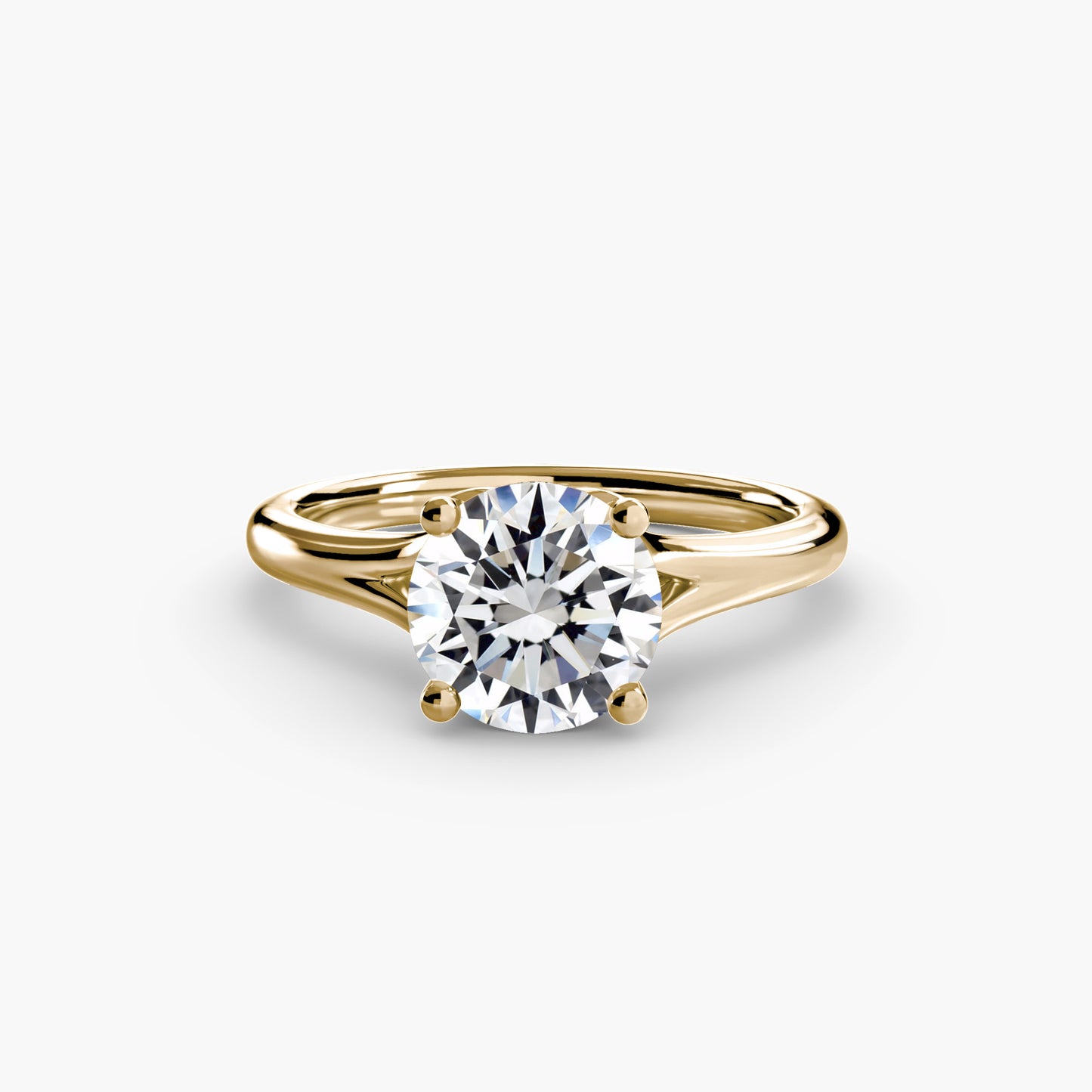 2.2mm | Cathedral Split Band Solitaire Engagement Ring