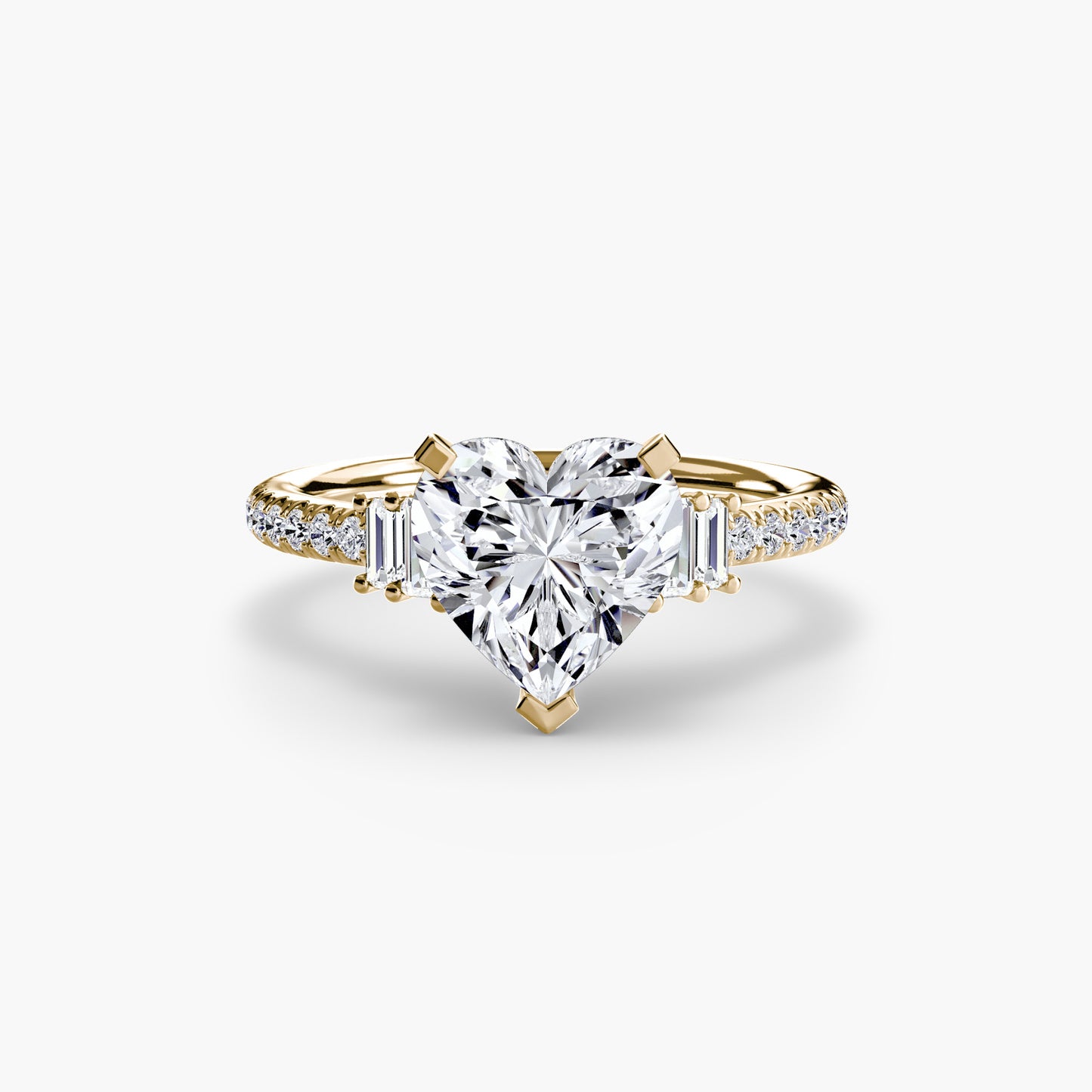 2.4mm | Accented Engagement Ring with Baguette Side Stones