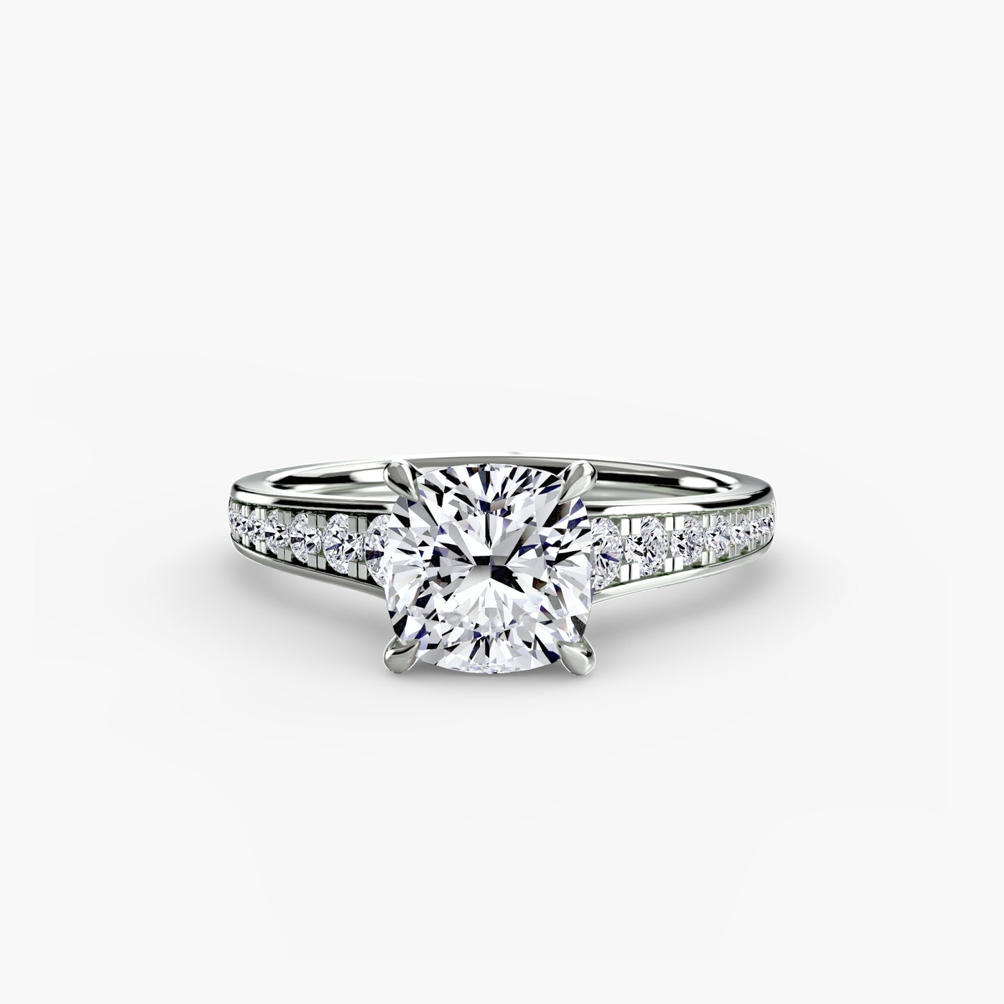 2.4mm | Accented Pave Channel Engagement Ring