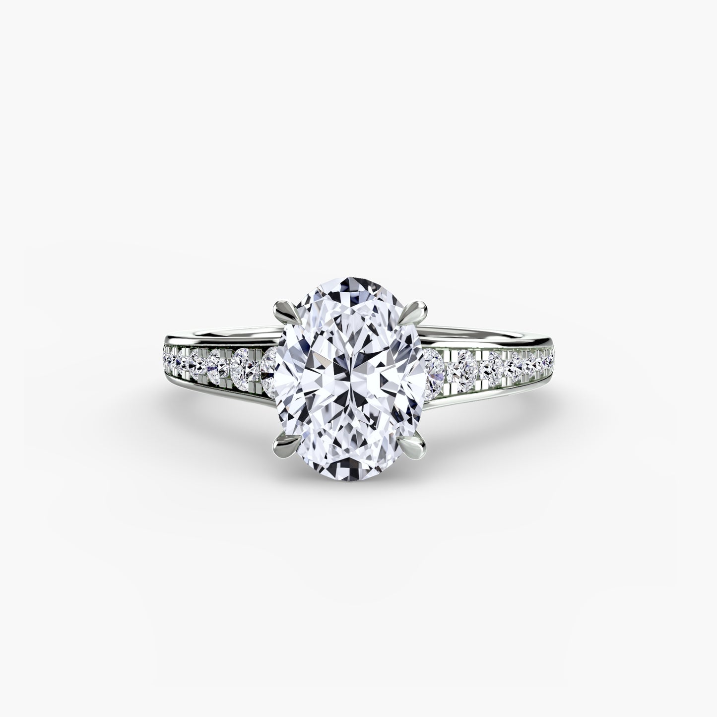 2.4mm | Accented Pave Channel Engagement Ring