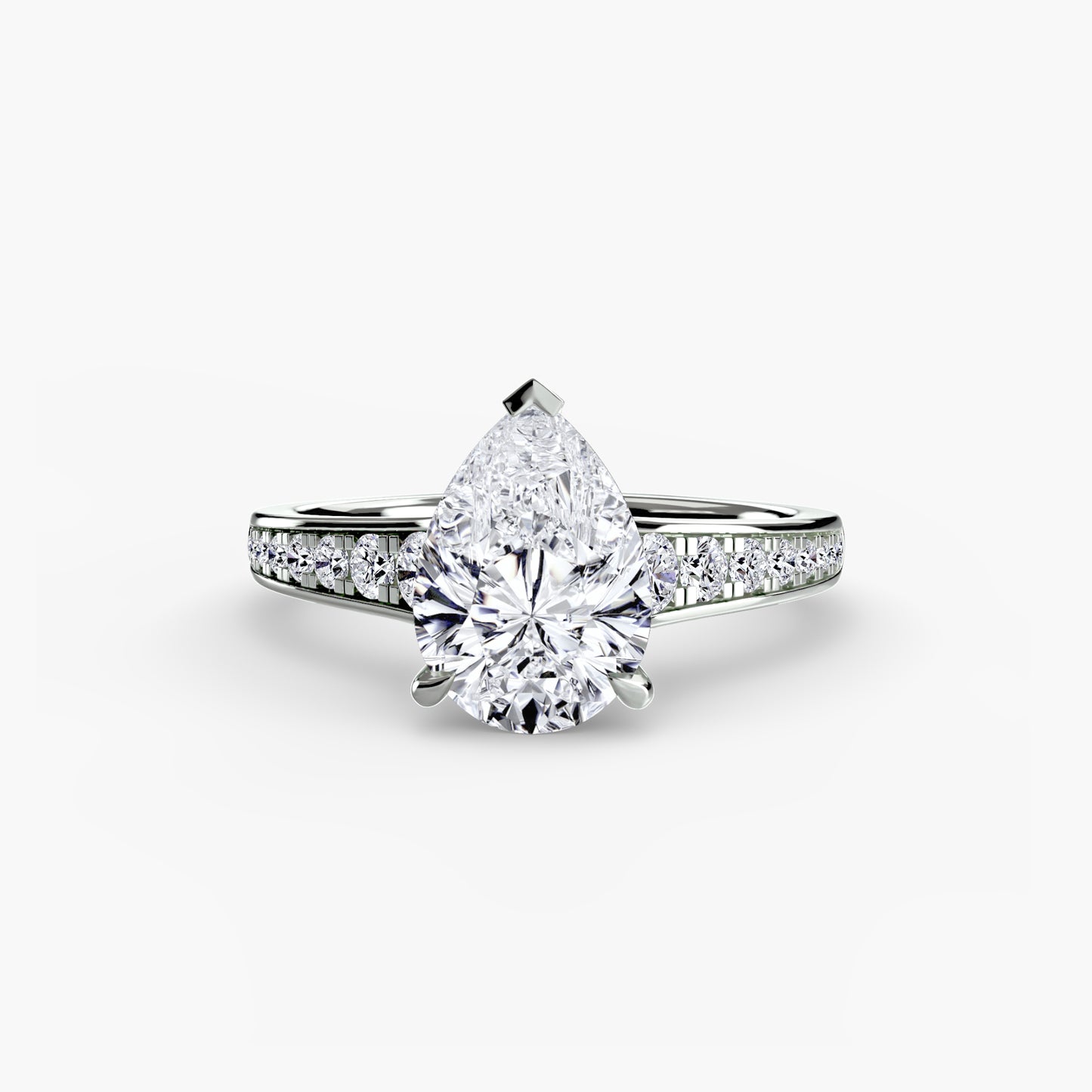 2.4mm | Accented Pave Channel Engagement Ring