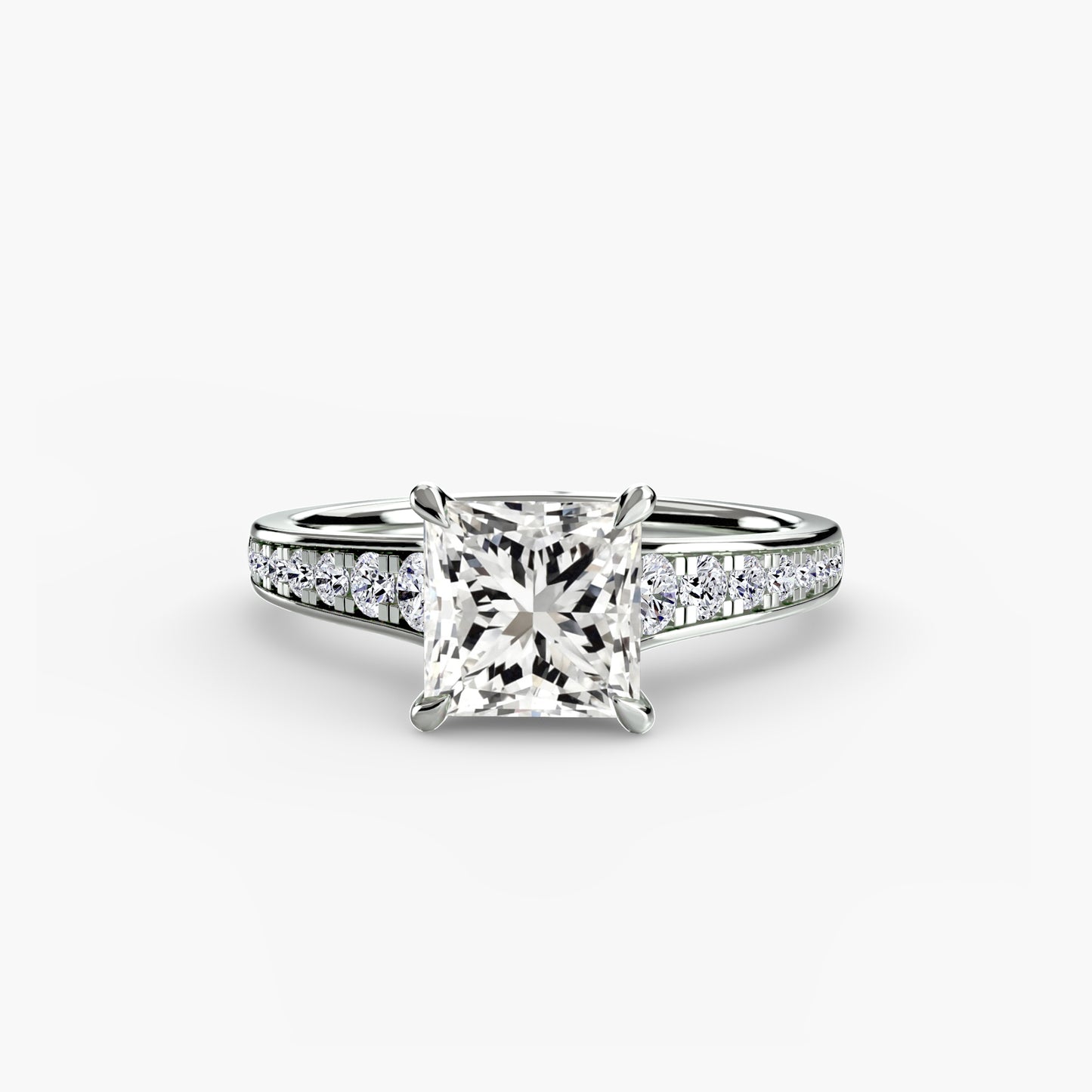 2.4mm | Accented Pave Channel Engagement Ring