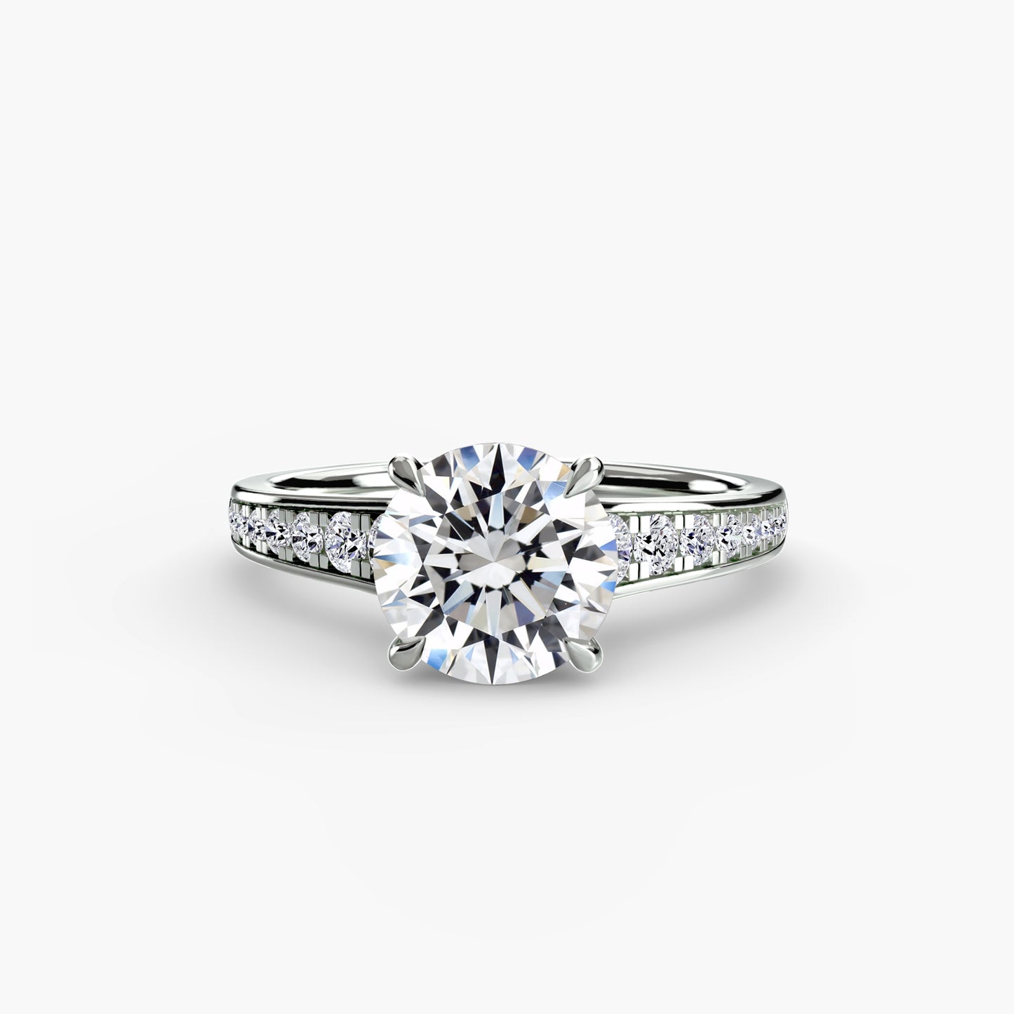 2.4mm | Accented Pave Channel Engagement Ring