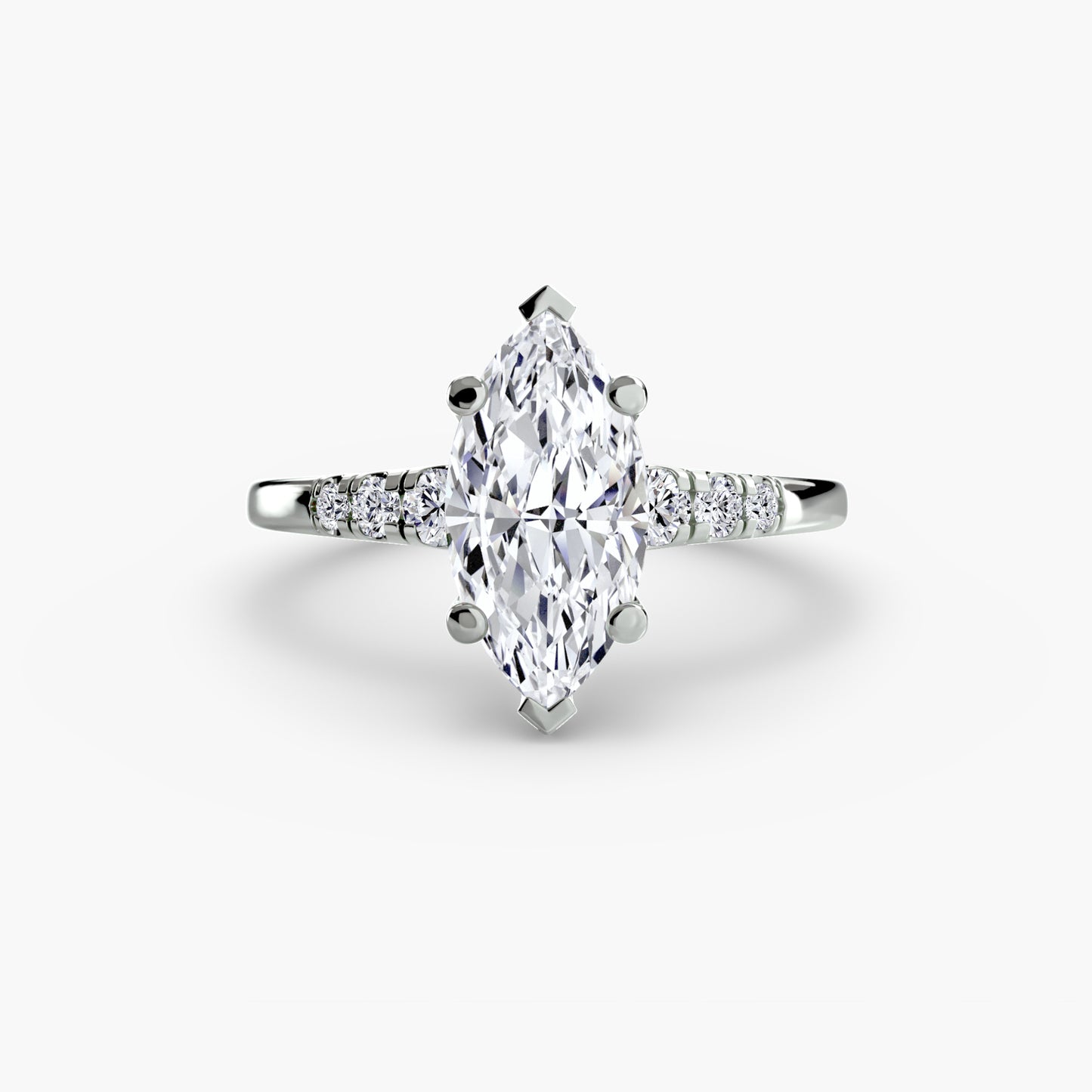 2.0mm | Engagement Ring with Six Round Accent Stones