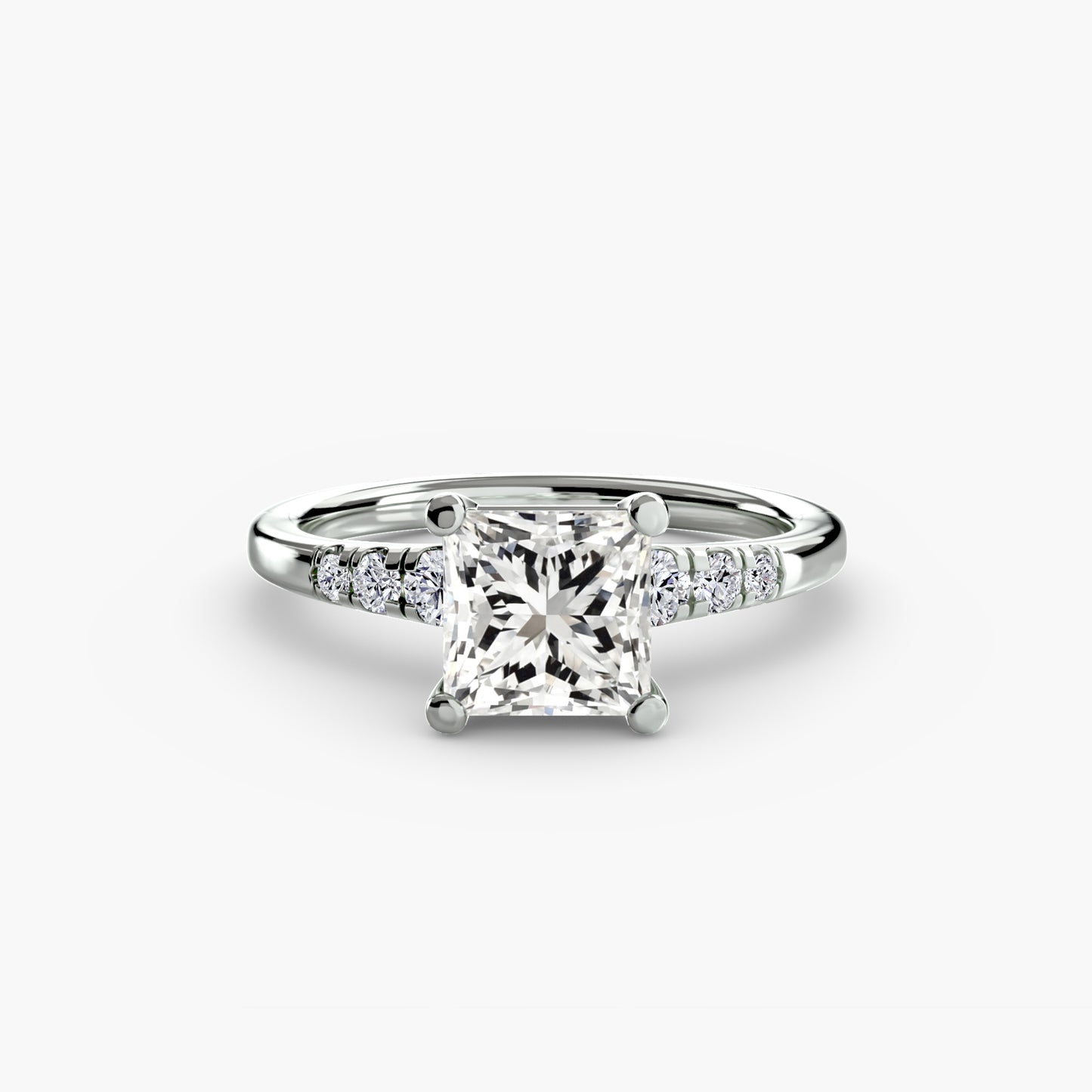 2.0mm | Engagement Ring with Six Round Accent Stones