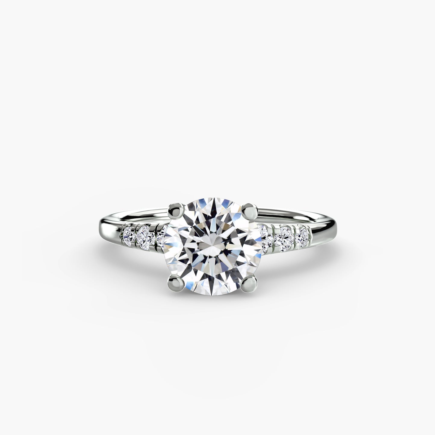 2.0mm | Engagement Ring with Six Round Accent Stones
