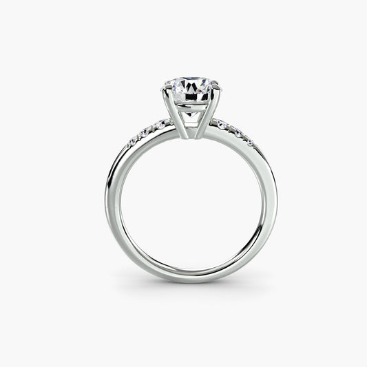 2.0mm | Engagement Ring with Six Round Accent Stones