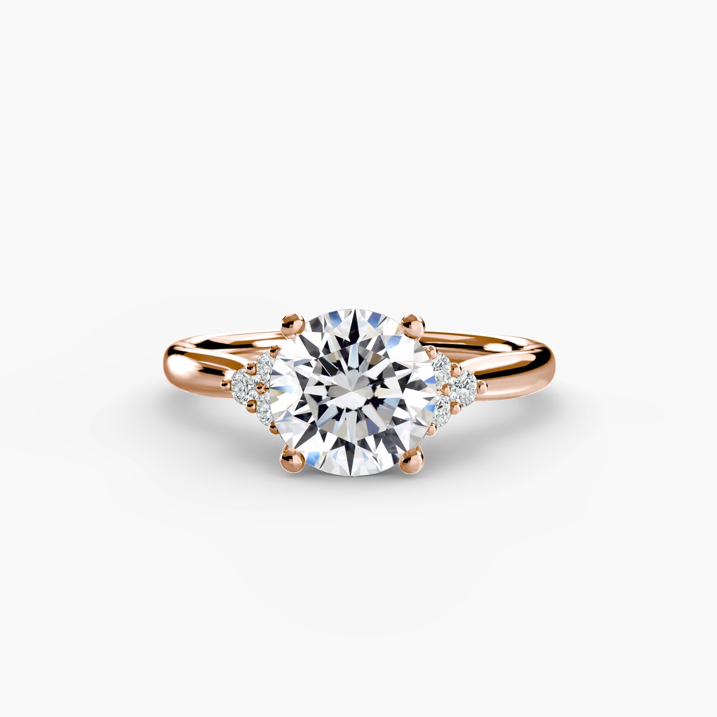 2.1mm | Solitaire Cluster Accented Engagement Ring