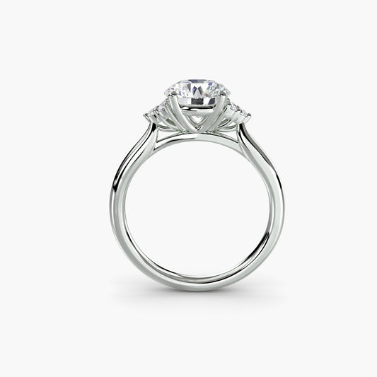2.1mm | Solitaire Cluster Accented Engagement Ring