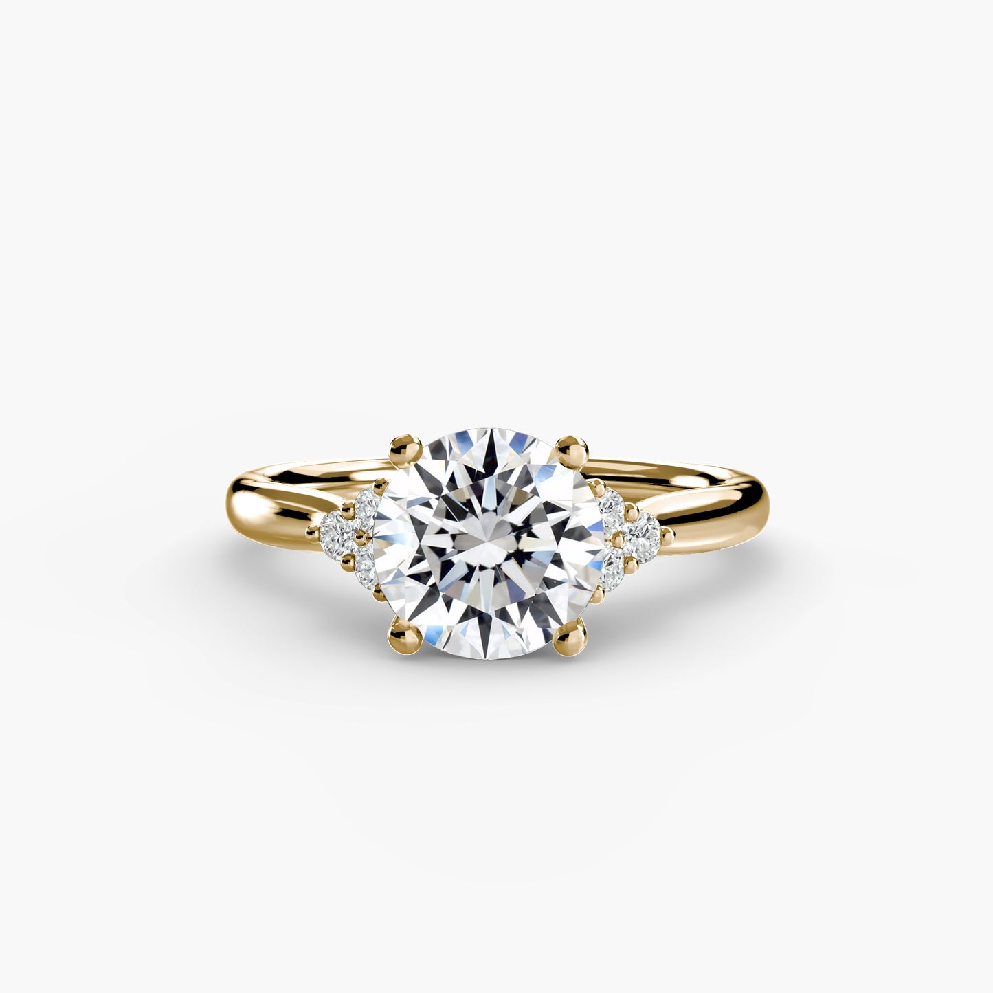 2.1mm | Solitaire Cluster Accented Engagement Ring