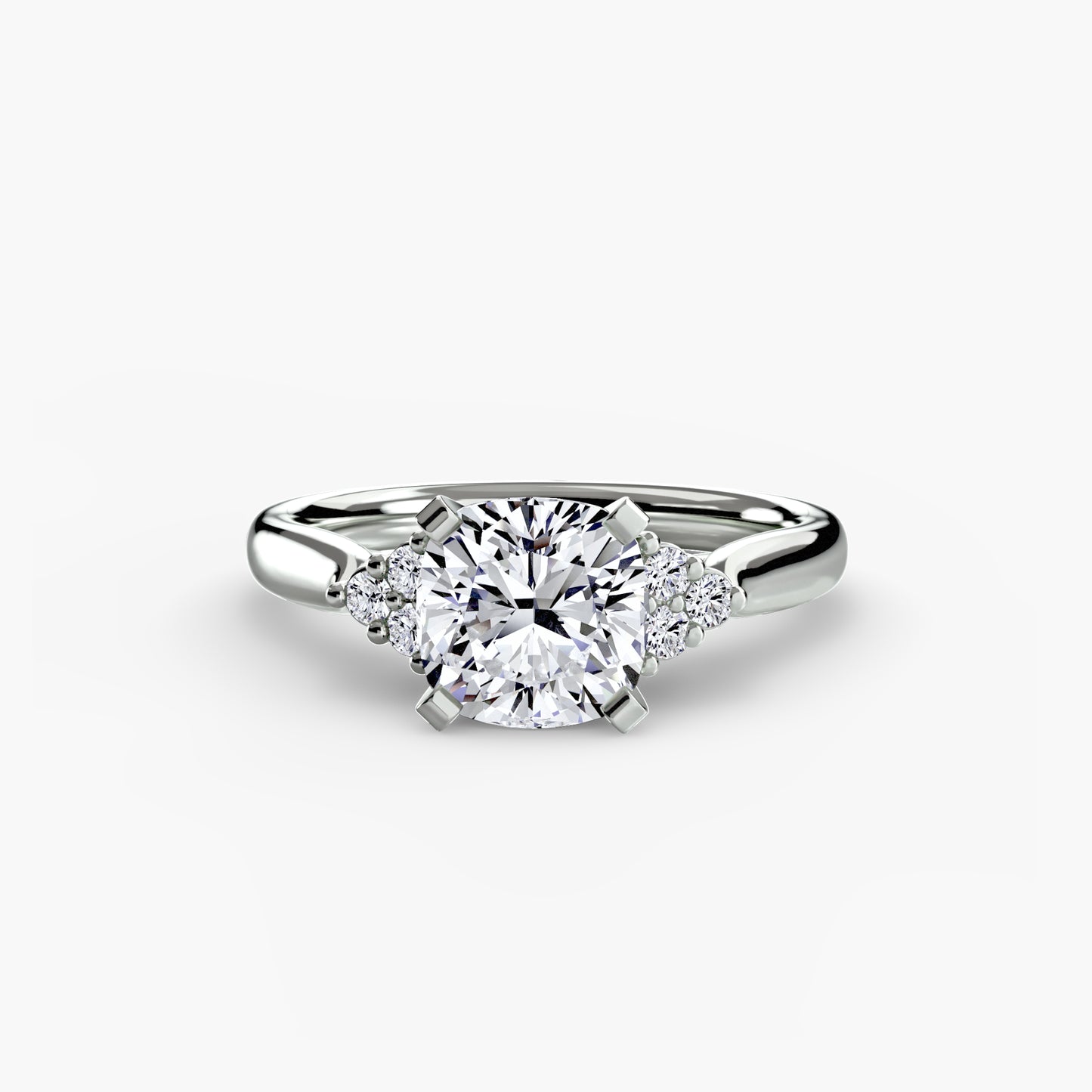 2.5mm | Cluster-Accented Engagement Ring