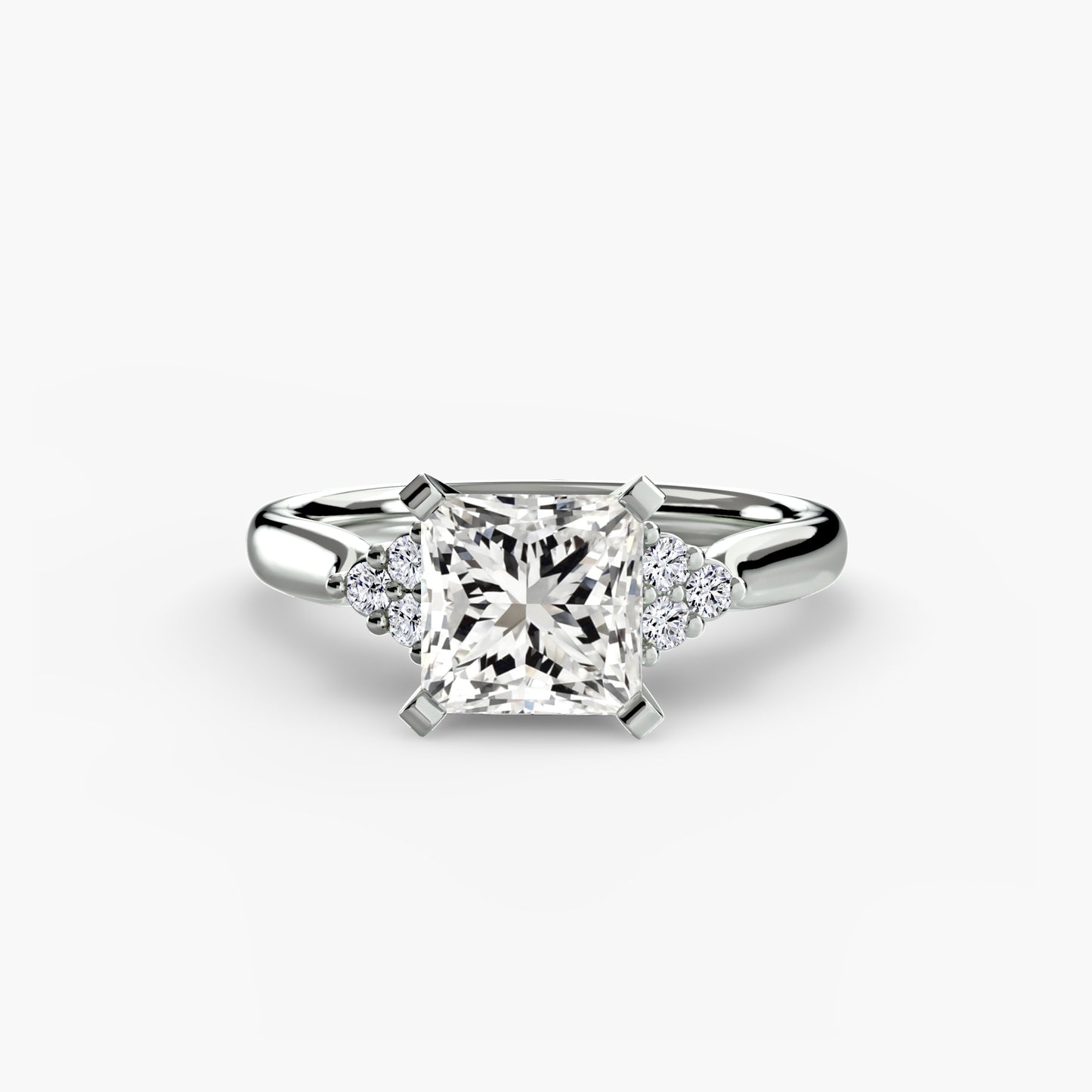 2.5mm | Cluster-Accented Engagement Ring