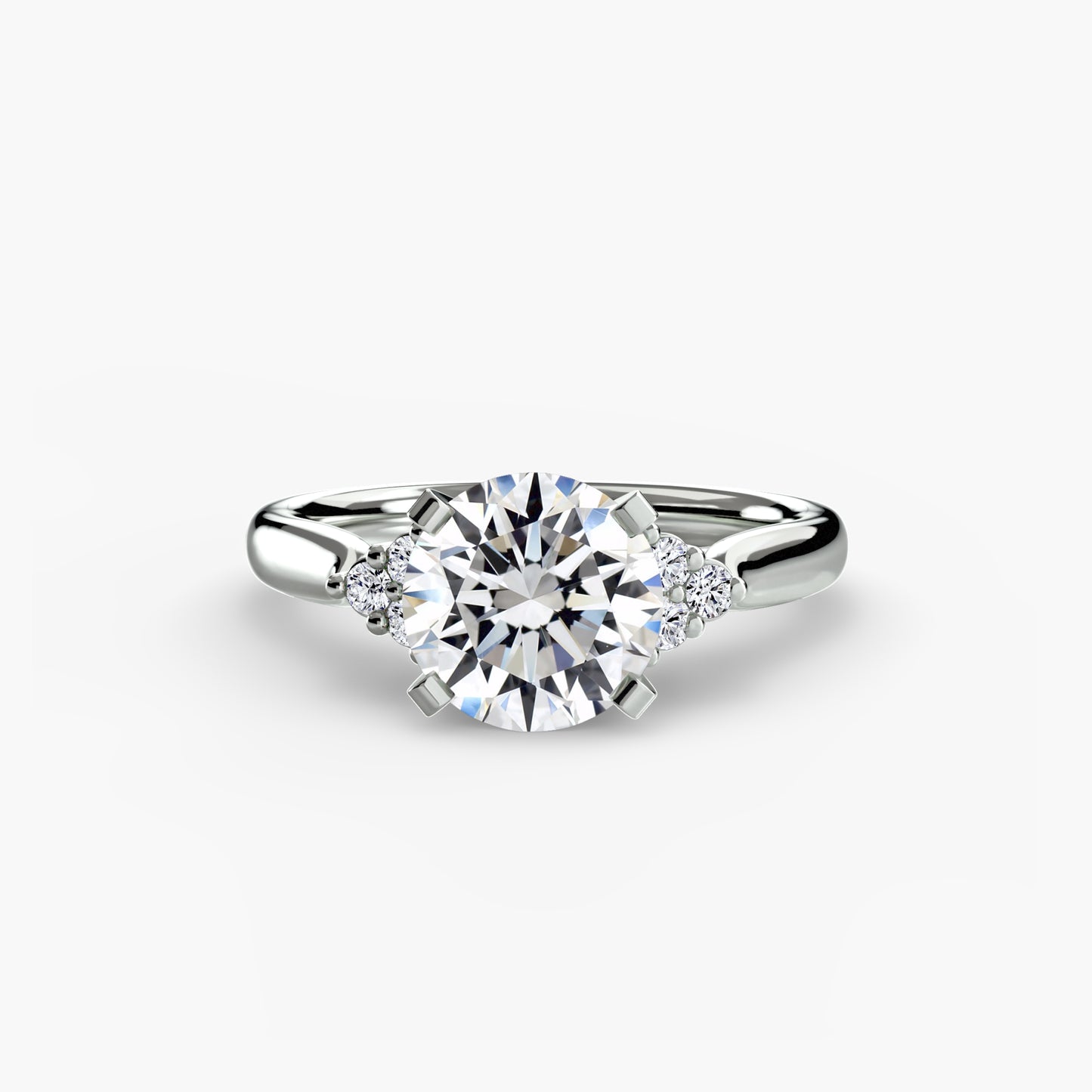2.5mm | Cluster-Accented Engagement Ring